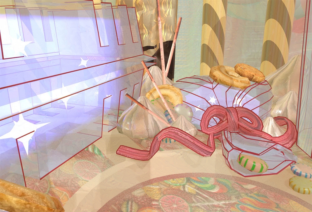 Plastic cloche container and candy décor.